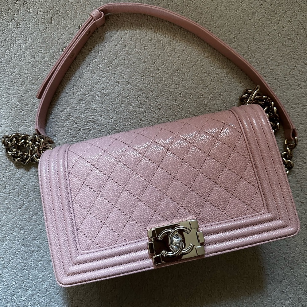 Chanel Light Pink Medium Boy Bag